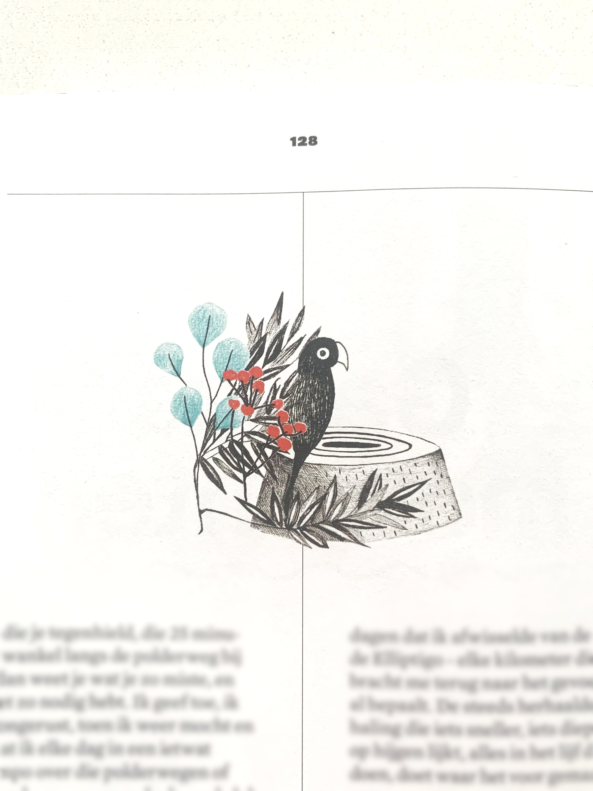 scatter illustration in magazine
