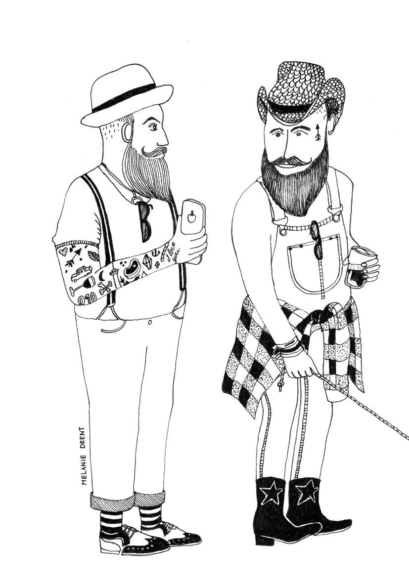 lijntekening bluegrass mannen