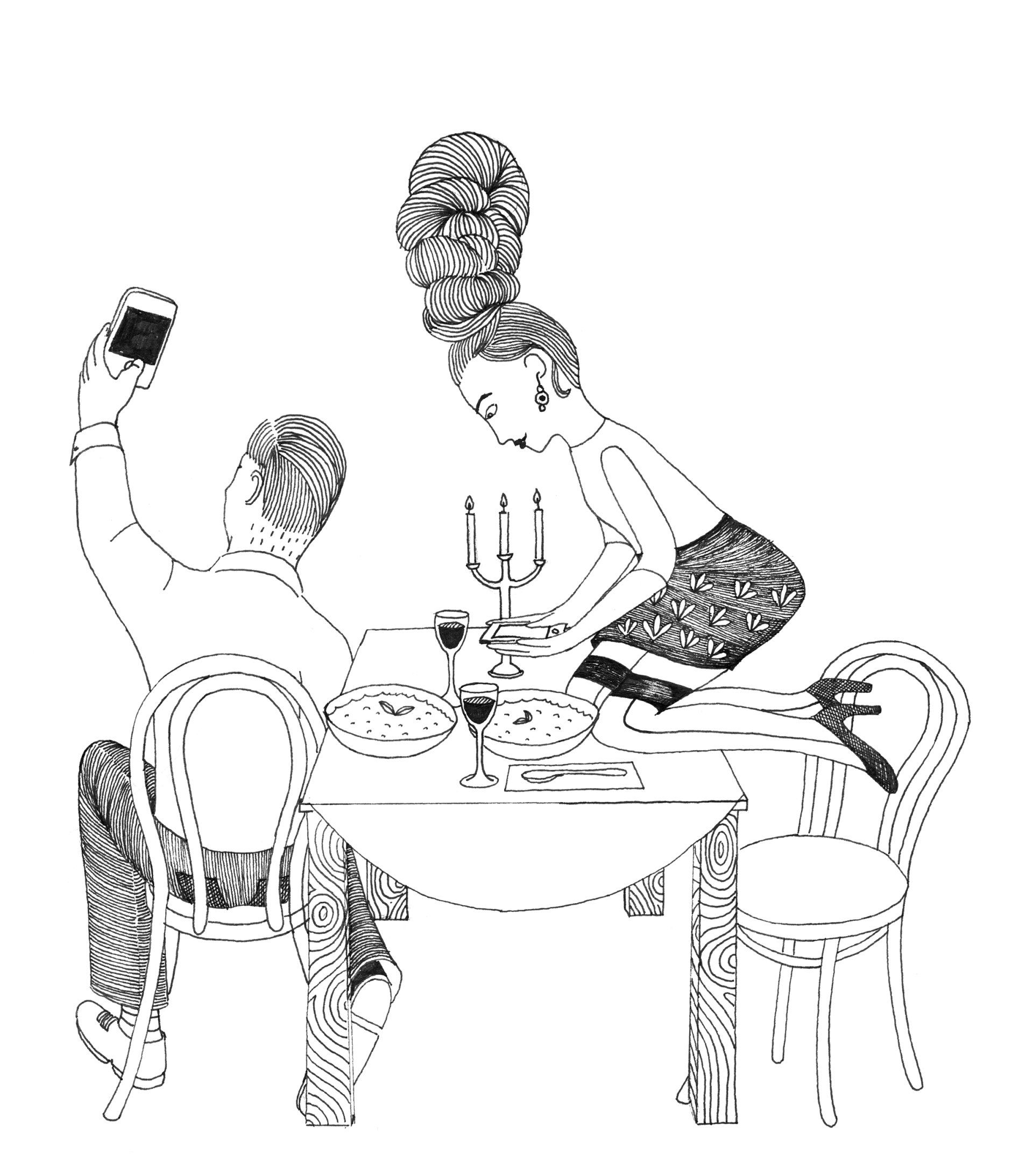 lijntekening social media