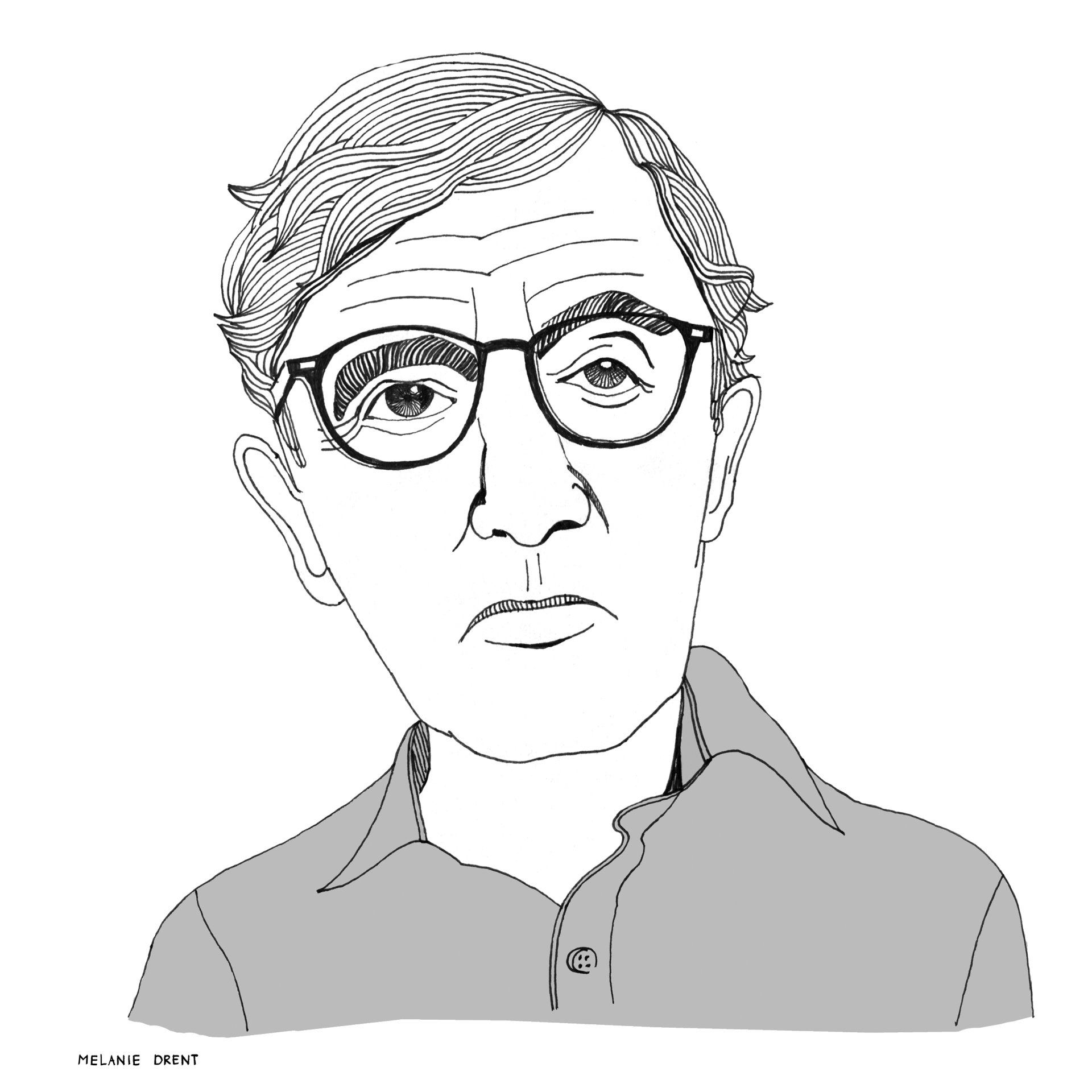 lijntekening Woody Allen