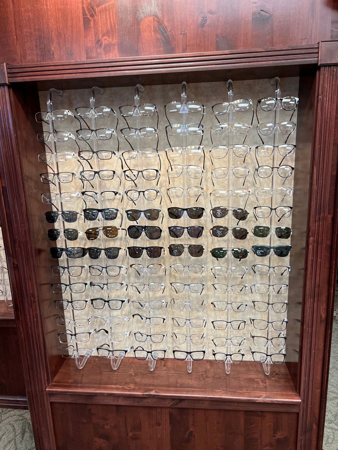 Different Types of Eyeglasses on the Cabinet — Pocatello, ID — The Eye Clinic