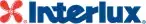 A blue and red logo for x interlux on a white background