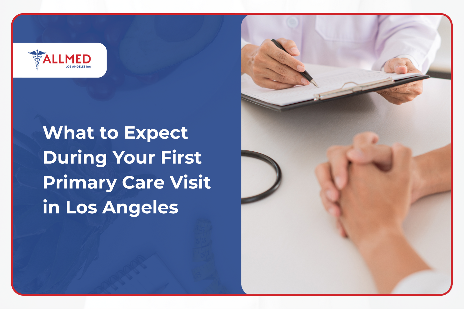 First-time patient is undergoing critical assessment for their first primary care visit at Allmed LA