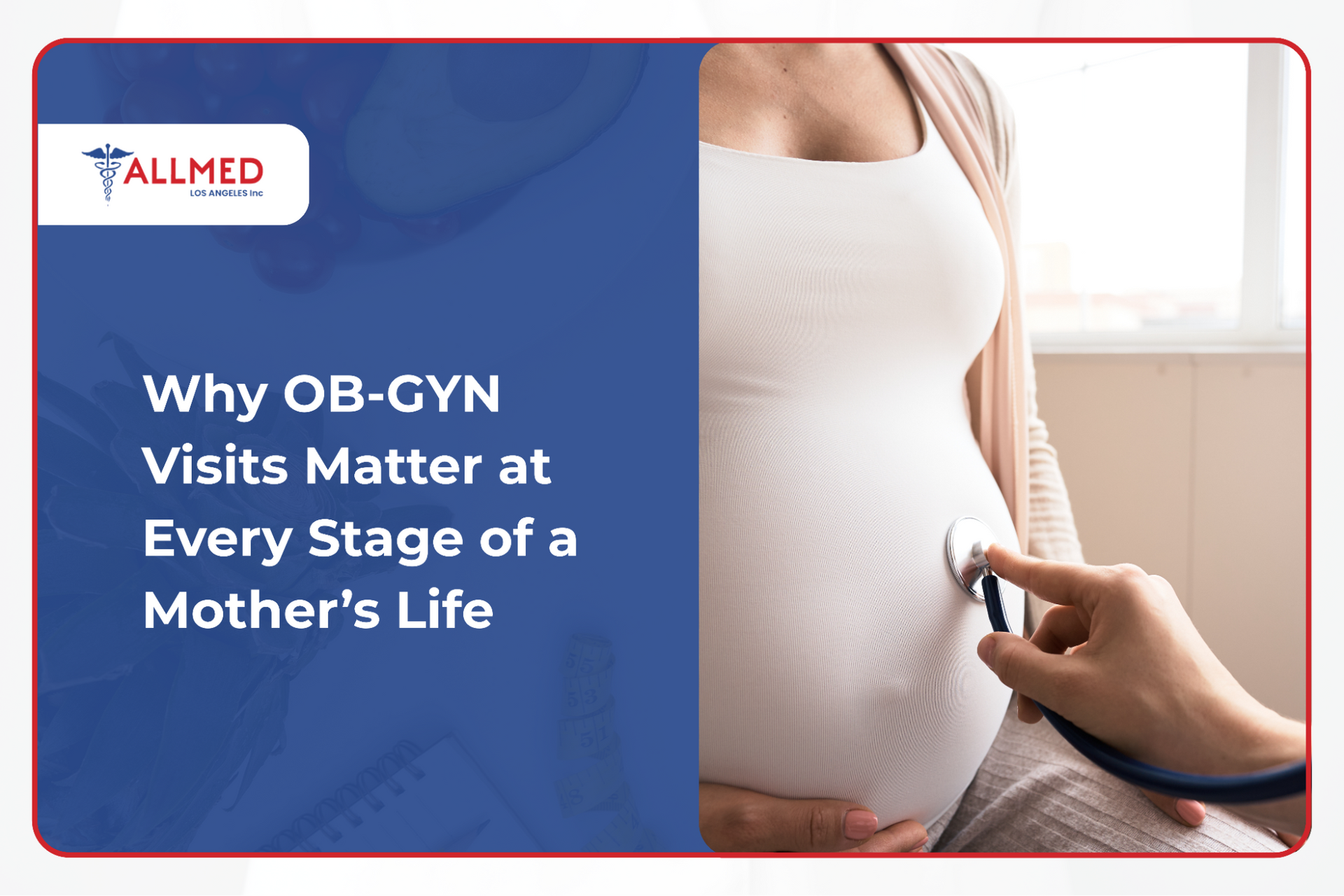 Woman getting her prenatal checkup with Allmed LA’s OB GYN for her and her baby’s health