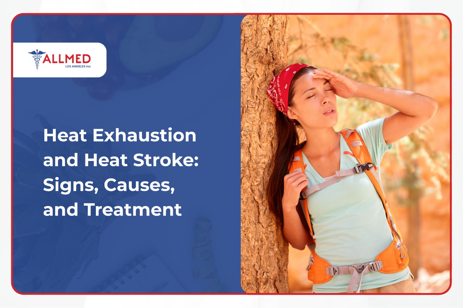 Woman finds shade under a tree as a treatment for heat exhaustion while hiking in the scorching heat