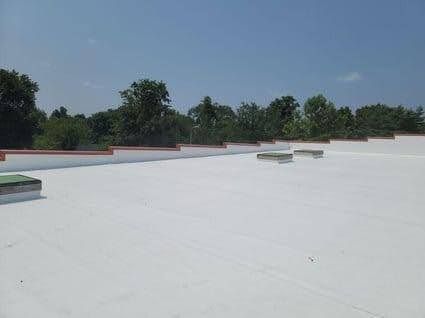 A white TPO membrane roof