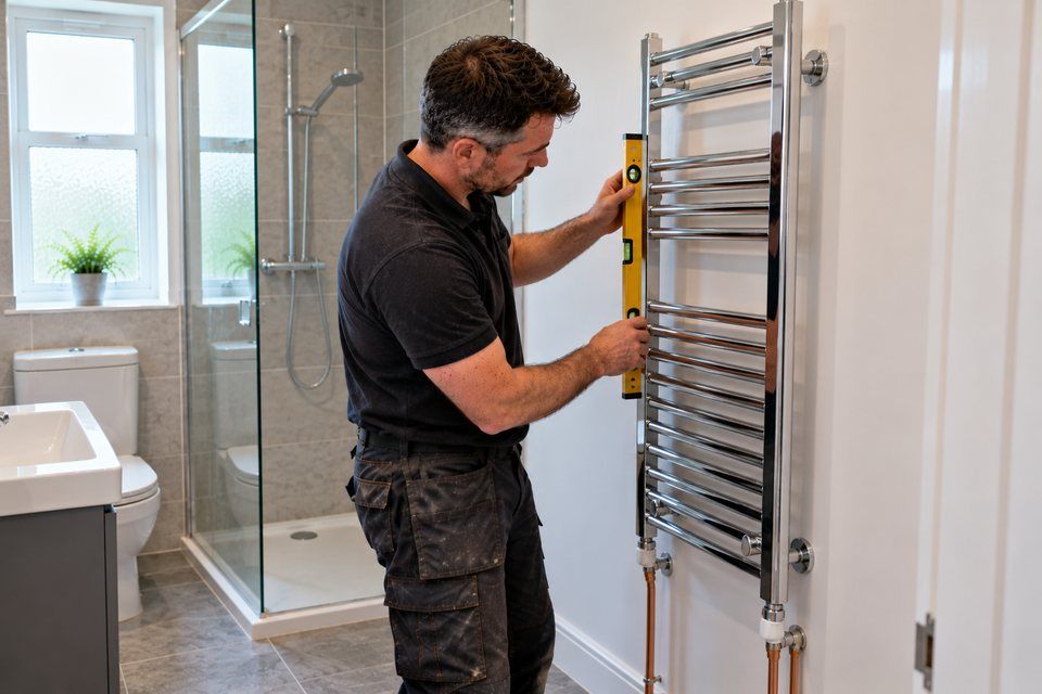 Engineer at work: additional radiators and heated towel rails