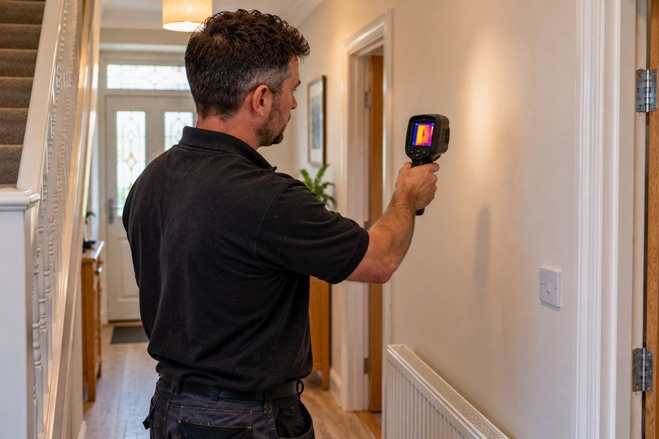 Engineer at work: leak detection and repair