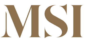 A logo for a company called MSI on a white background.