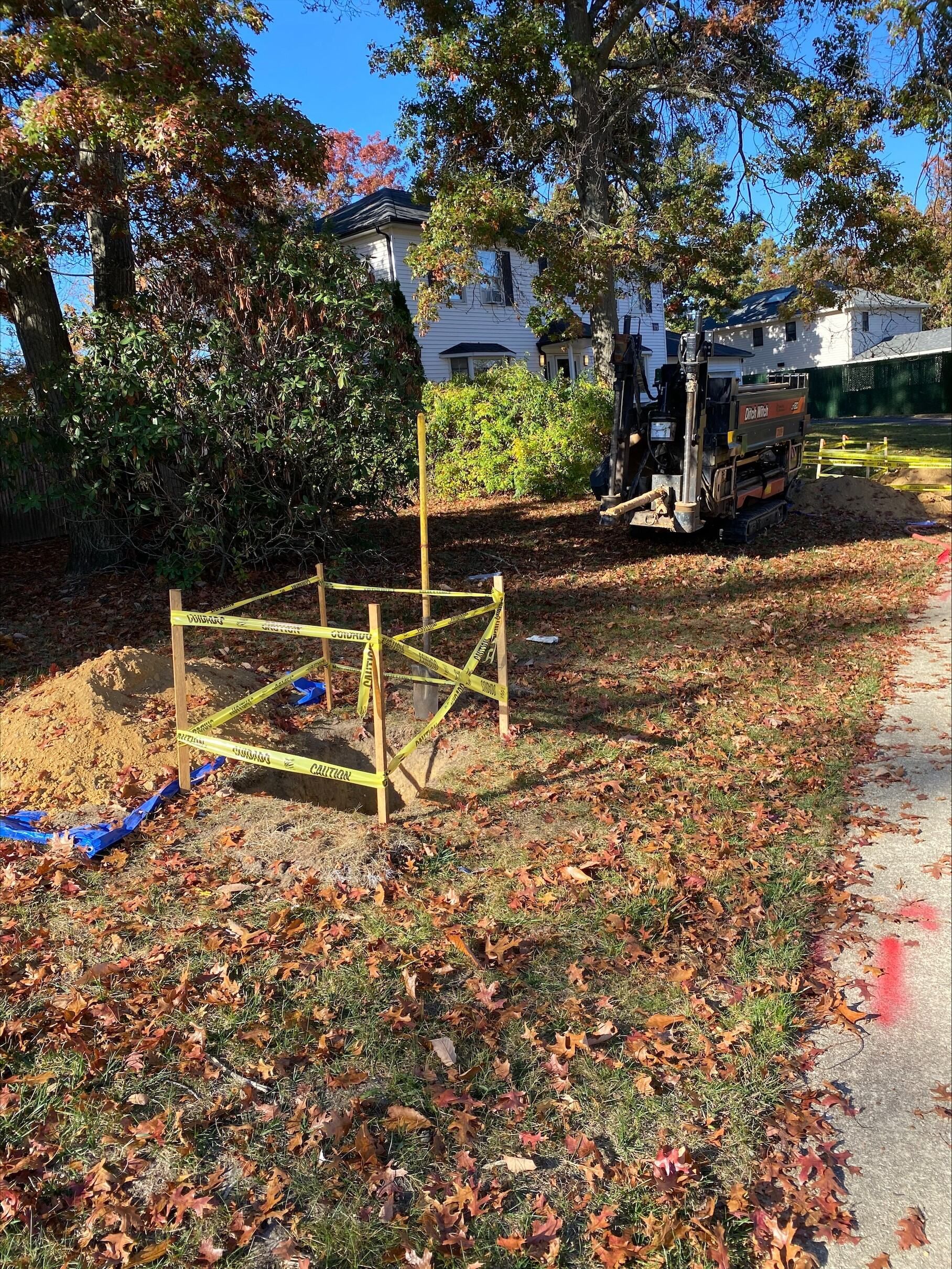 DVUC uses yellow caution tape to protect a project.