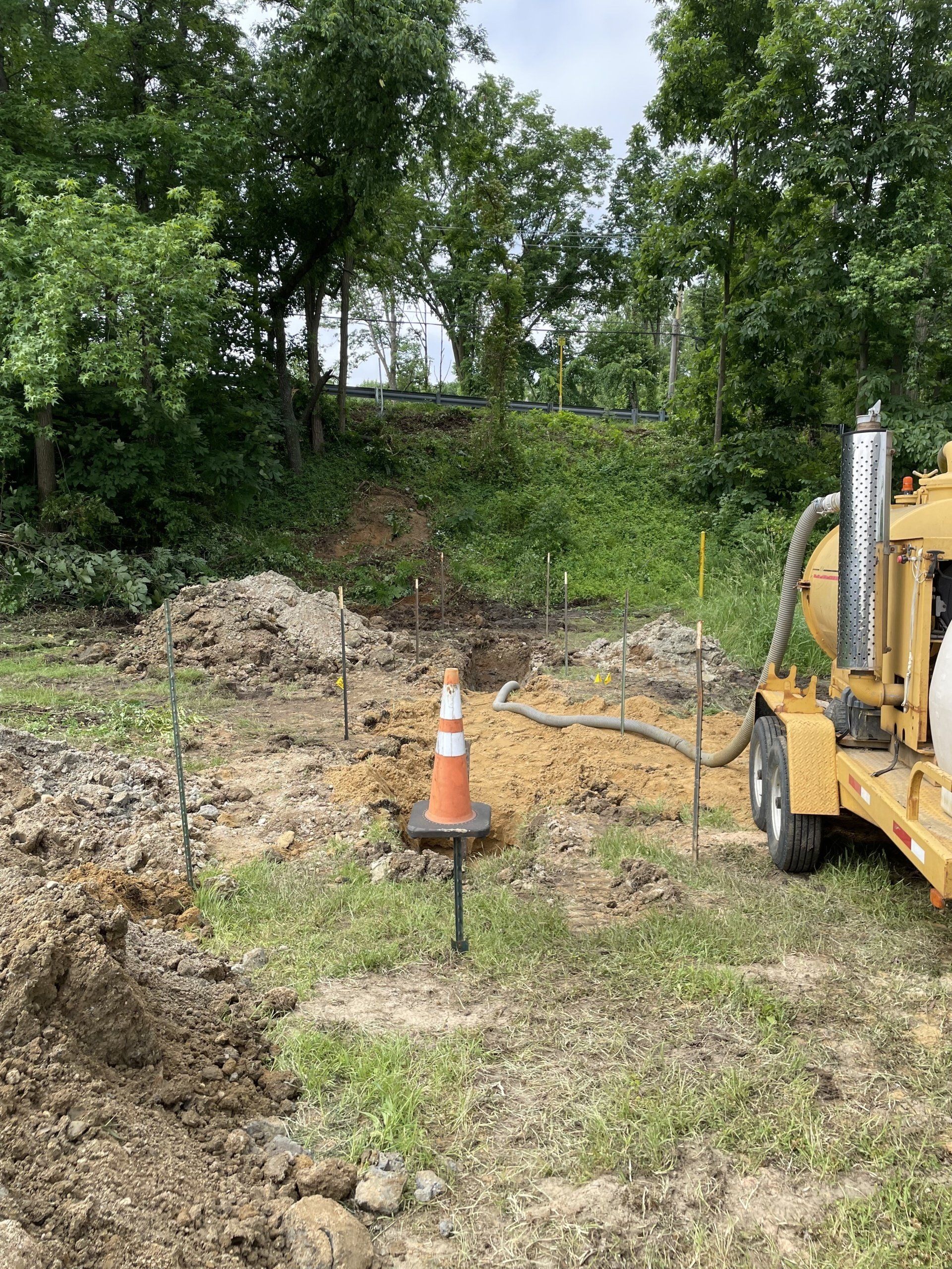 Drilling past the 24-inch high-pressure gas main.