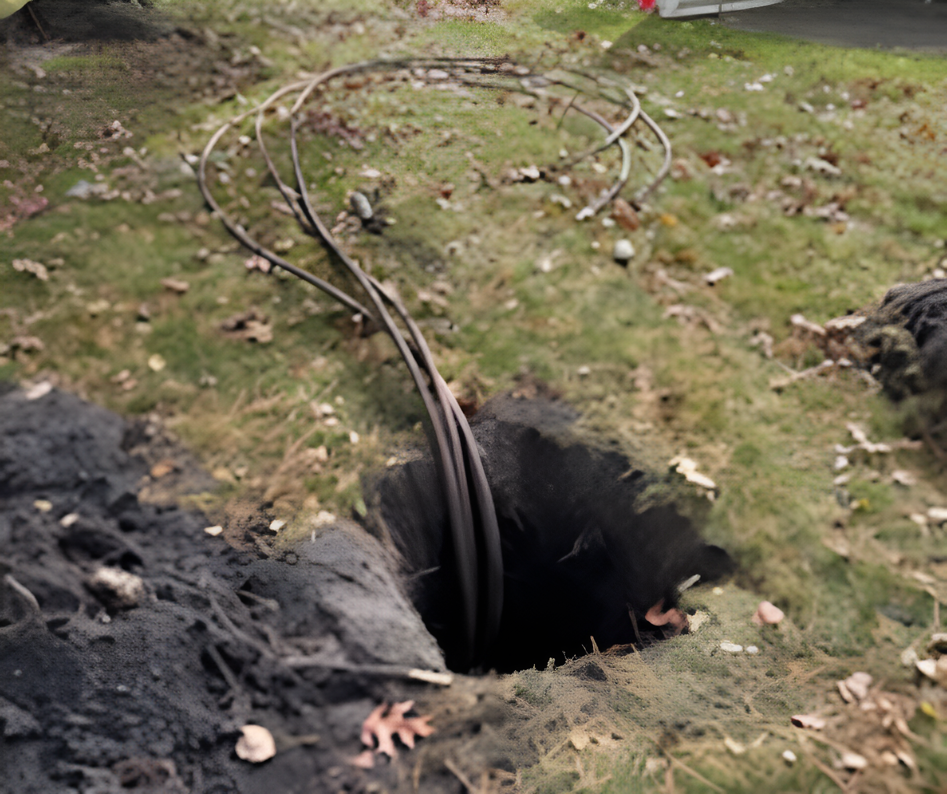 DVUC digs a hold for running cables.