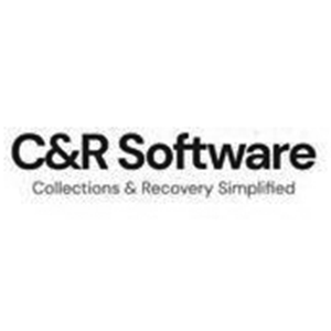 A black and white logo for c & r software collections and recovery simplified.