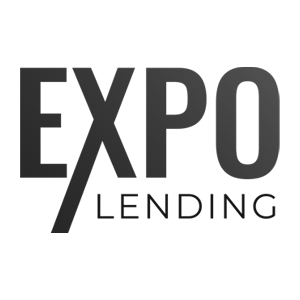 A black and white logo for expo lending