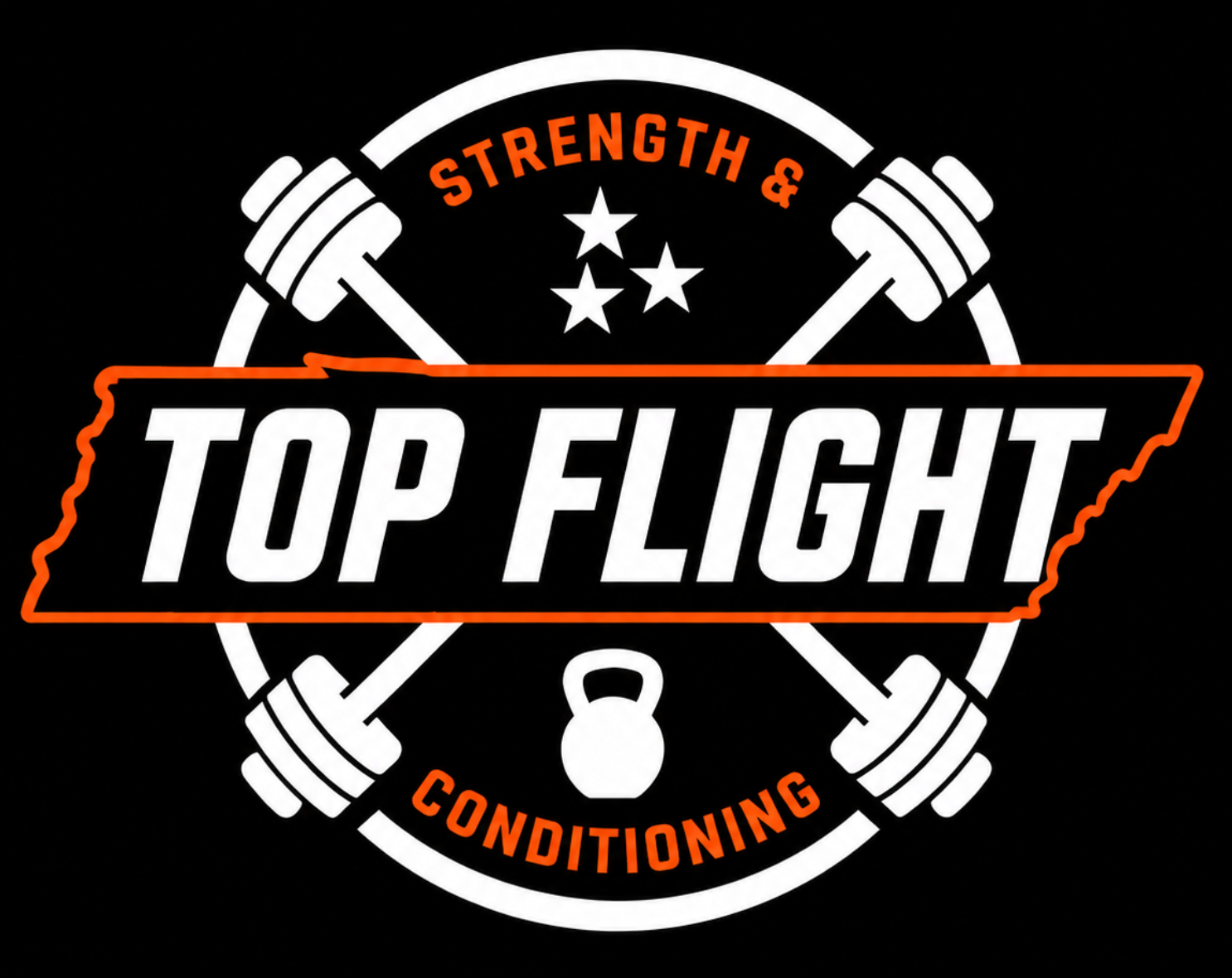 Logo for Top Flight CrossFit with text