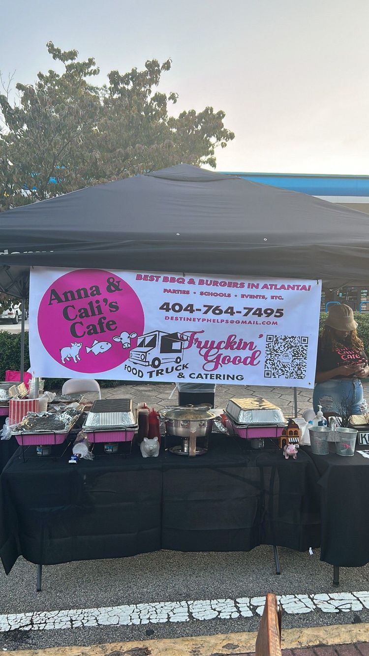 Anna & Cali's Cafe Food Truck serving at a catering event