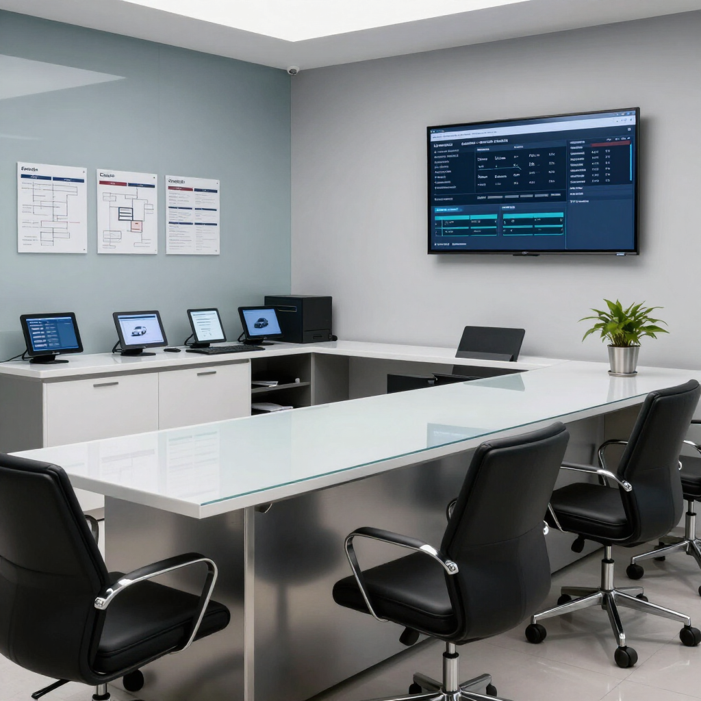 Professional fleet maintenance service counter and billing office