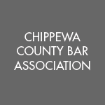 The logo for the chippewa county bar association is on a gray background.