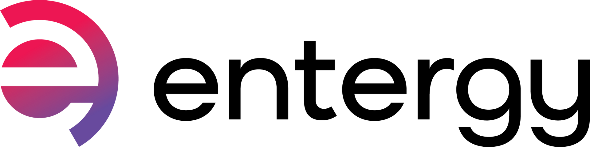 Entergy logo with a stylized magenta and purple “e” icon and black wordmark on a white background