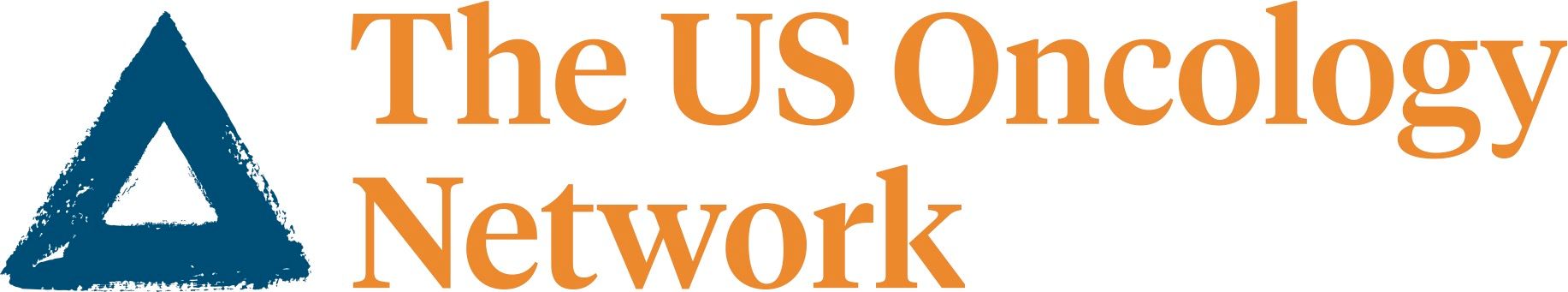 The US Oncology Network logo with orange text and blue triangular icon