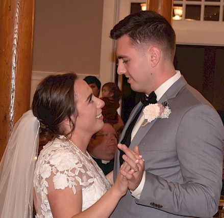 Newlyweds first dance at Fratellos Italian Grille, Manchester, New Hampshire