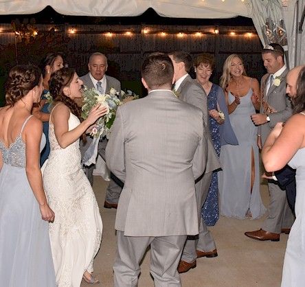wedding party dance at Cisco Brewery, Portsmouth, NH