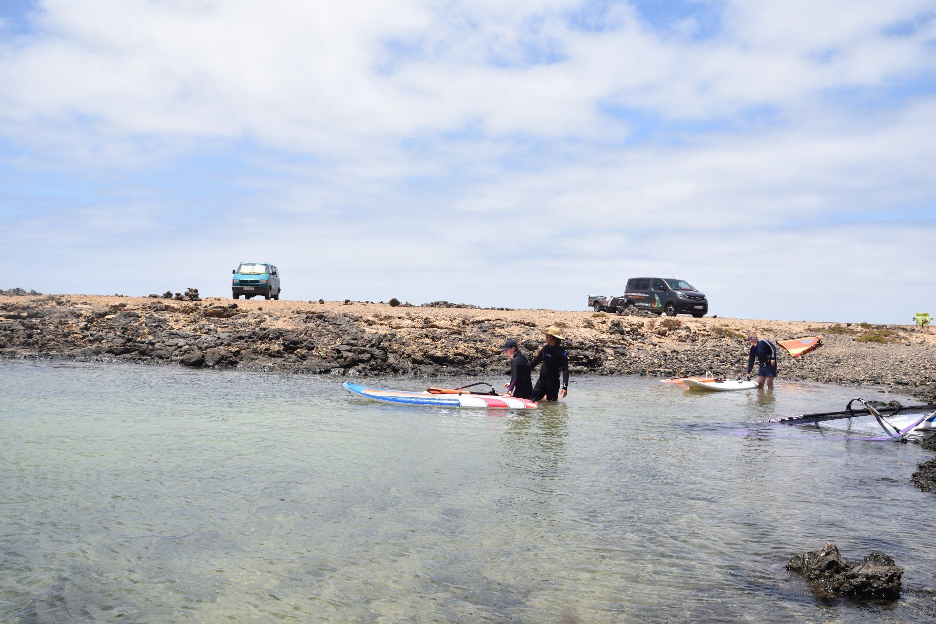 windsurf school in the lagoon