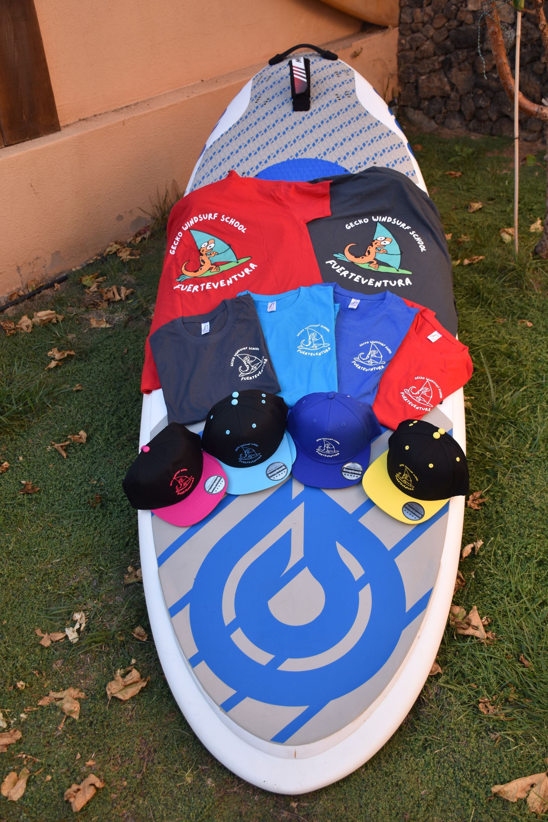gecko windsurf t-shirt and hat