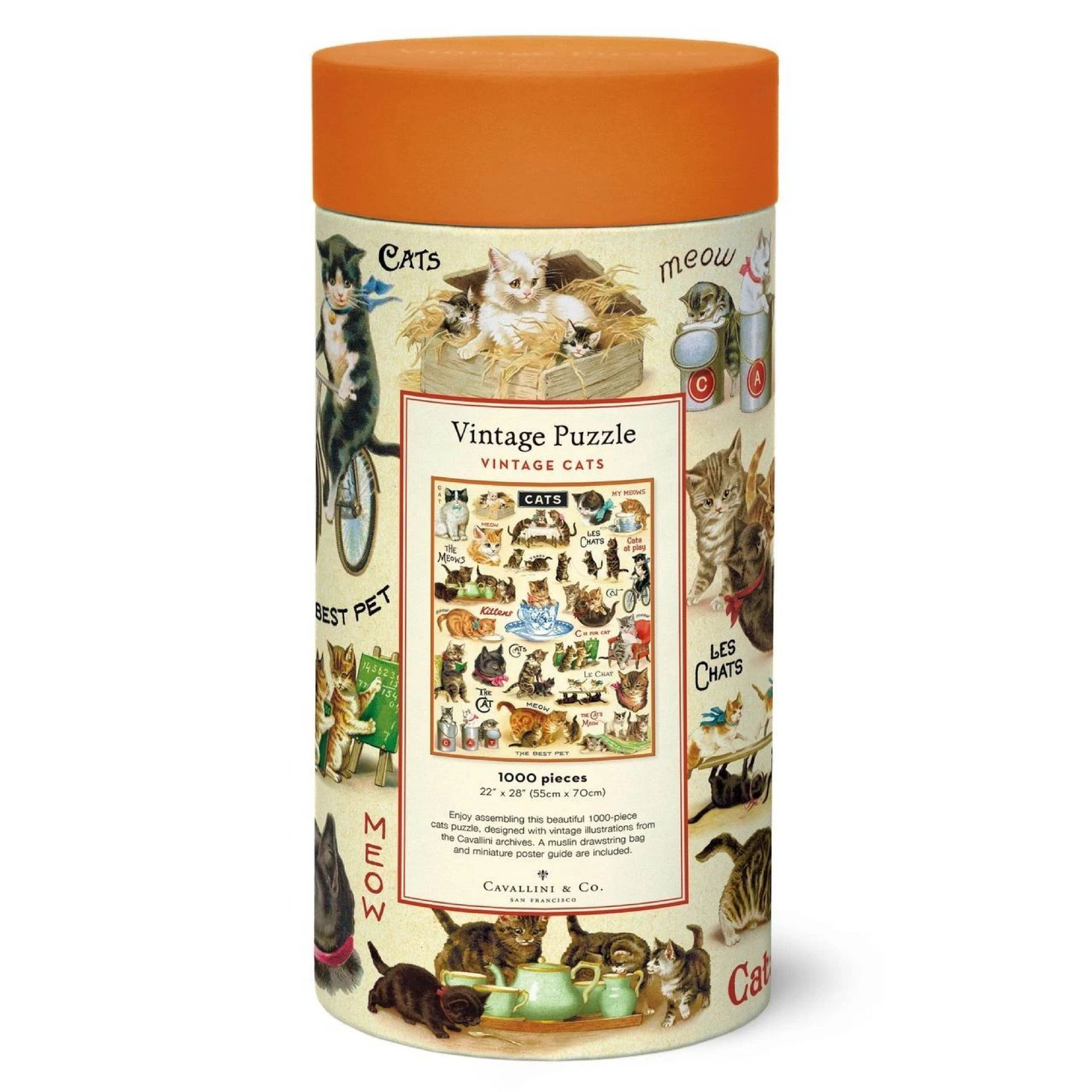Puzzle Vintage Cats 1000 Peças (55X70cm)