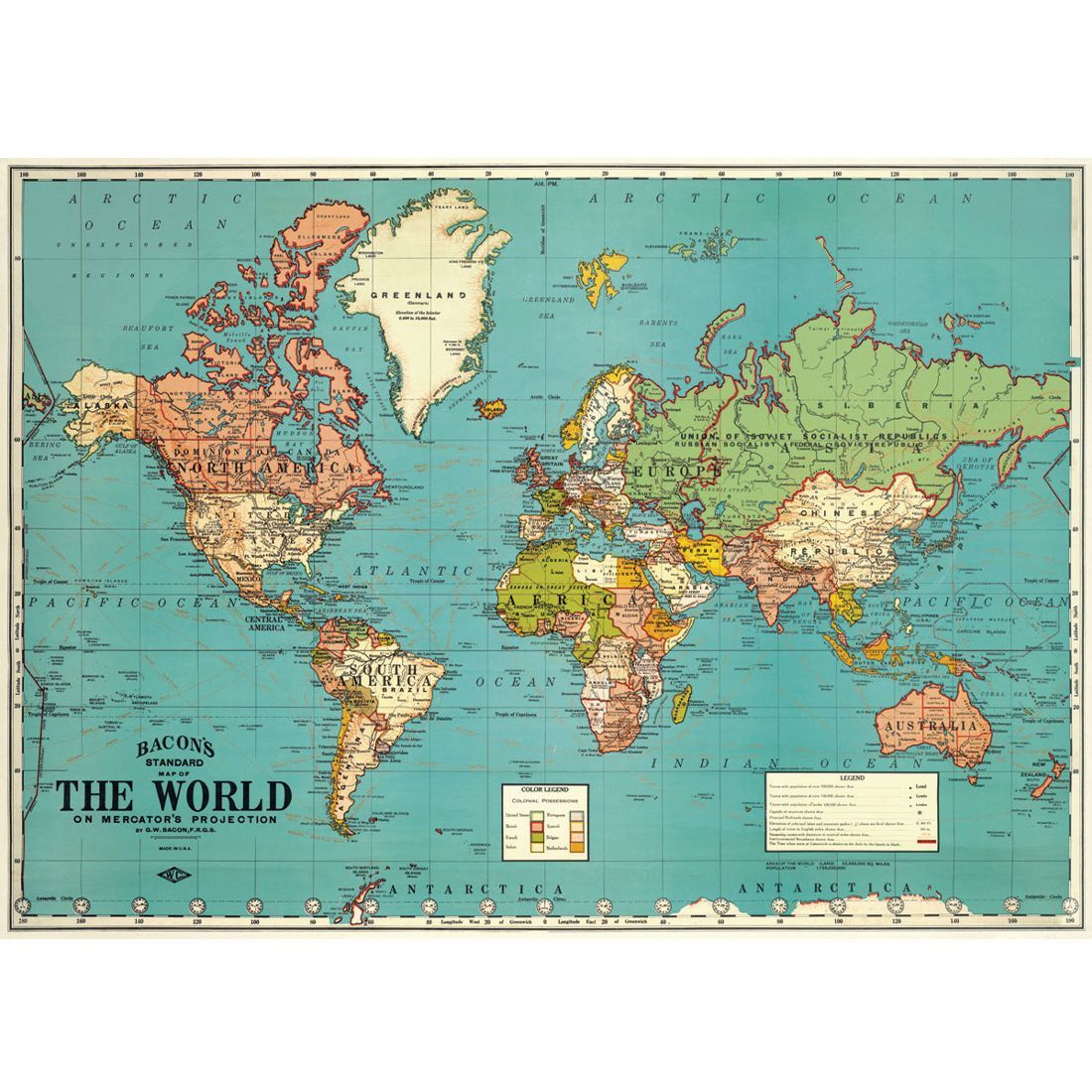 Poster World Map 4 (50X70cm)