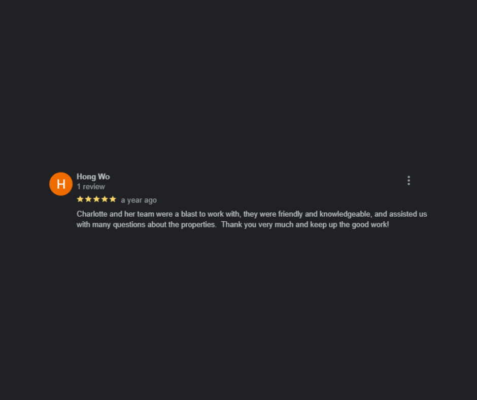 Hong Wo Google review - 5 Stars