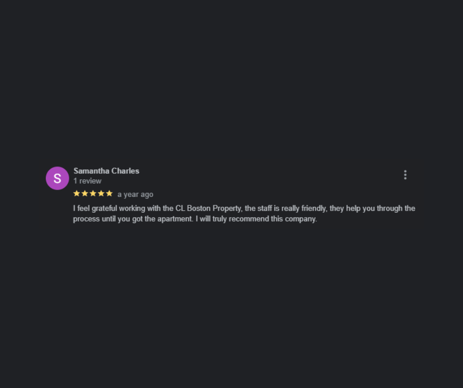 Samantha Charles Google review - 5 Stars