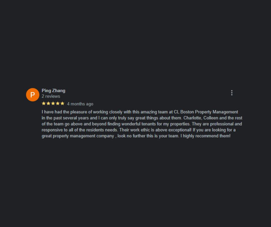Ping Zhang Google review - 5 Stars