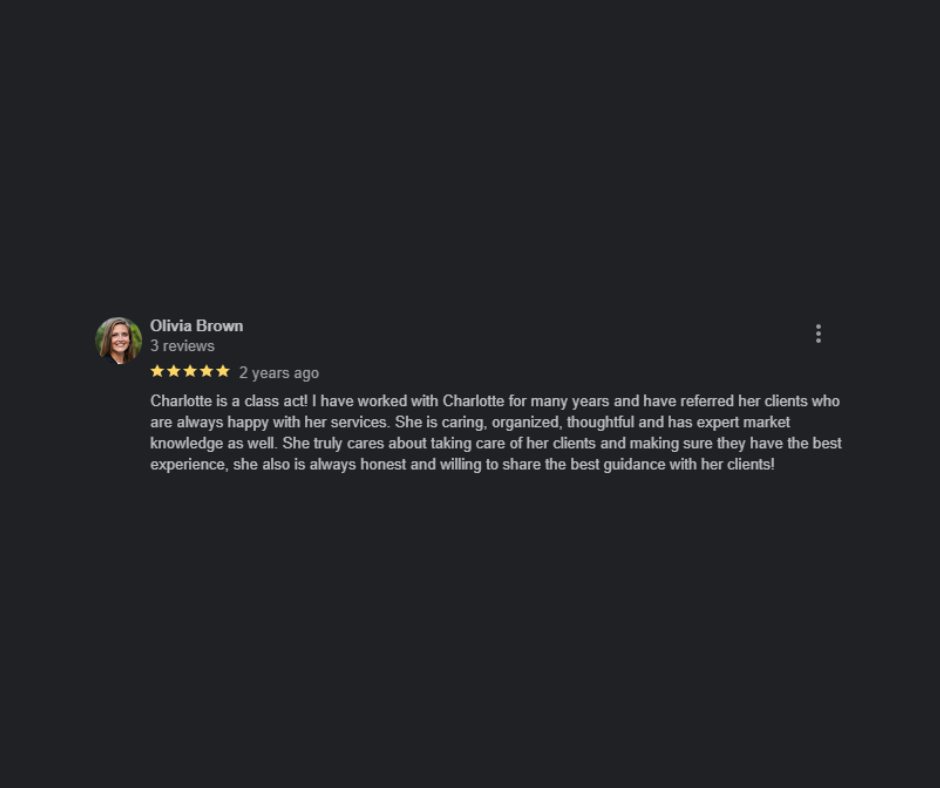 Olivia Brown Google review - 5 Stars