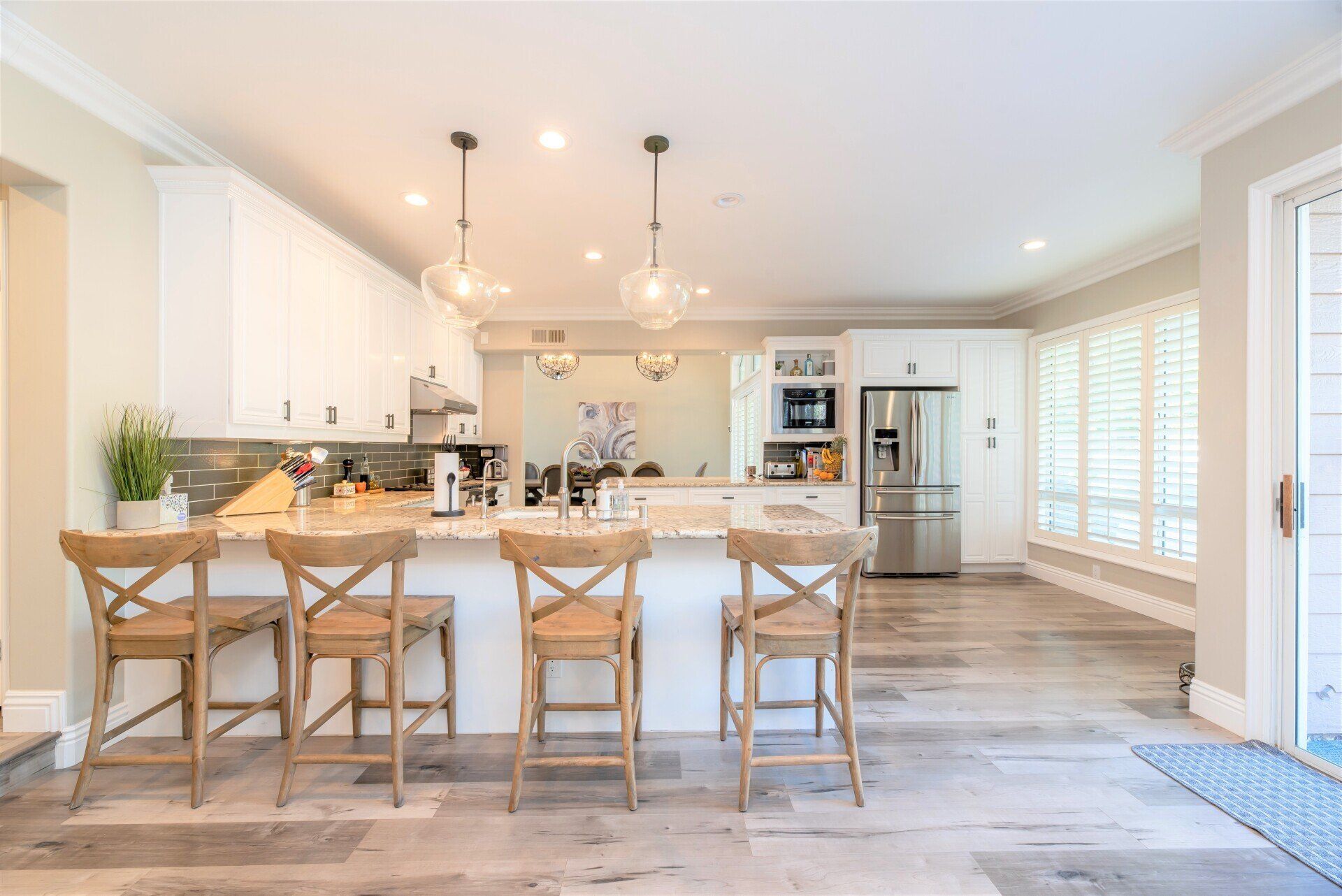 kitchen with bar stools image