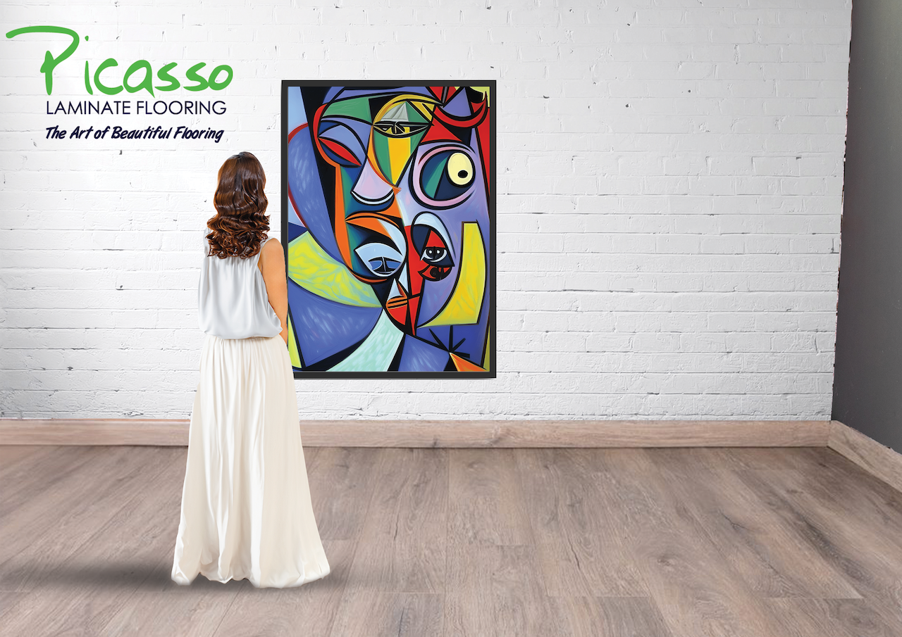 Durable Picasso laminate flooring suitable for high-traffic commercial spaces