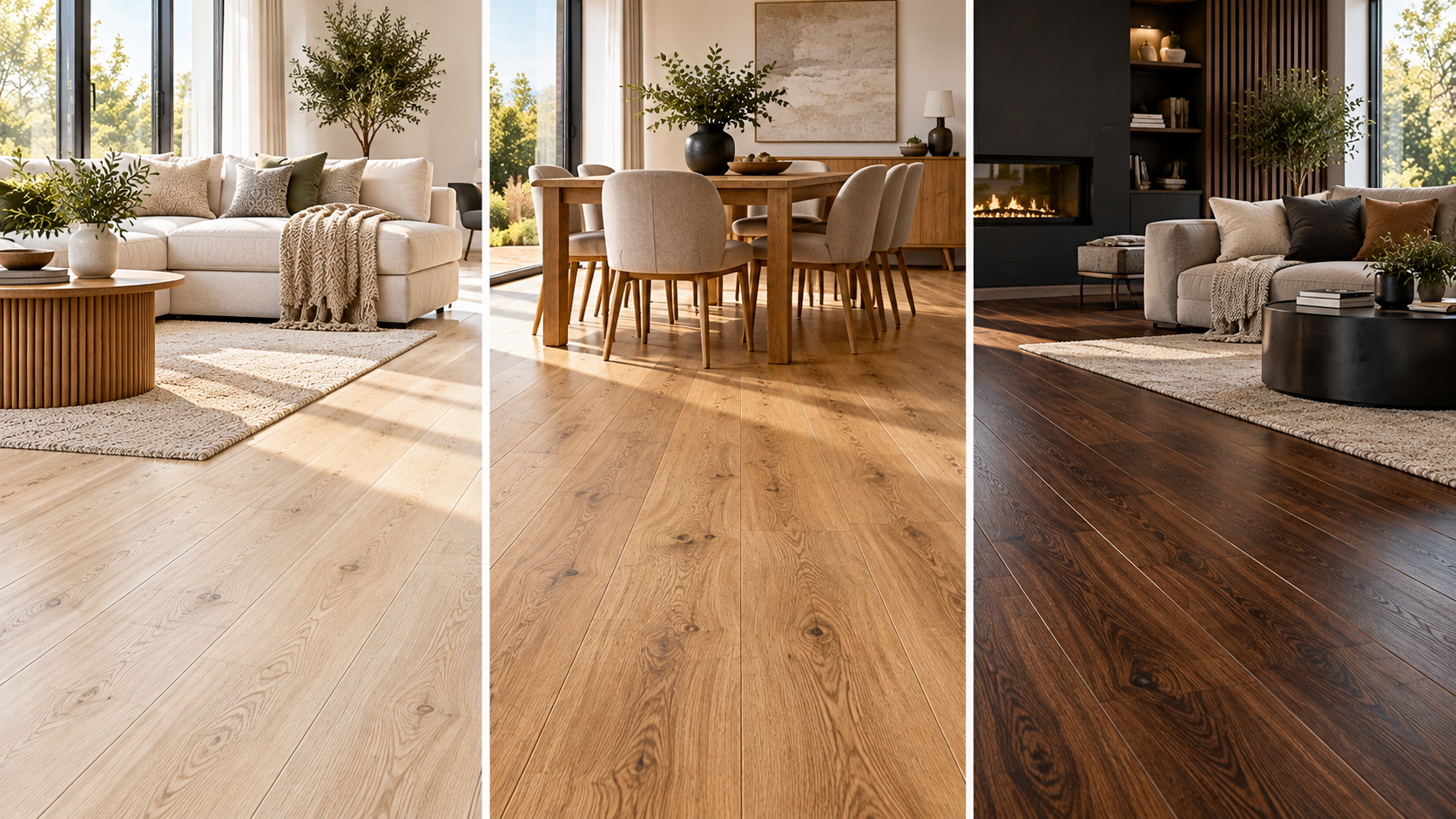 Light oak vs natural oak vs dark oak laminate flooring