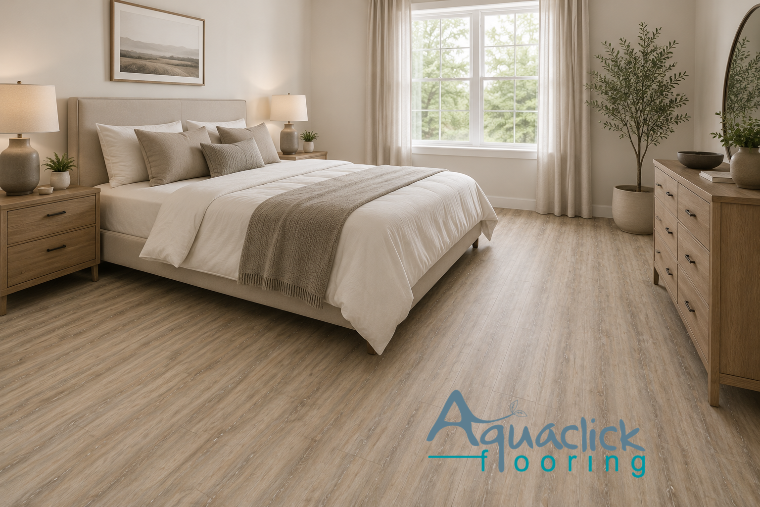 Water-resistant Aquastik vinyl flooring installed in a Gauteng kitchen