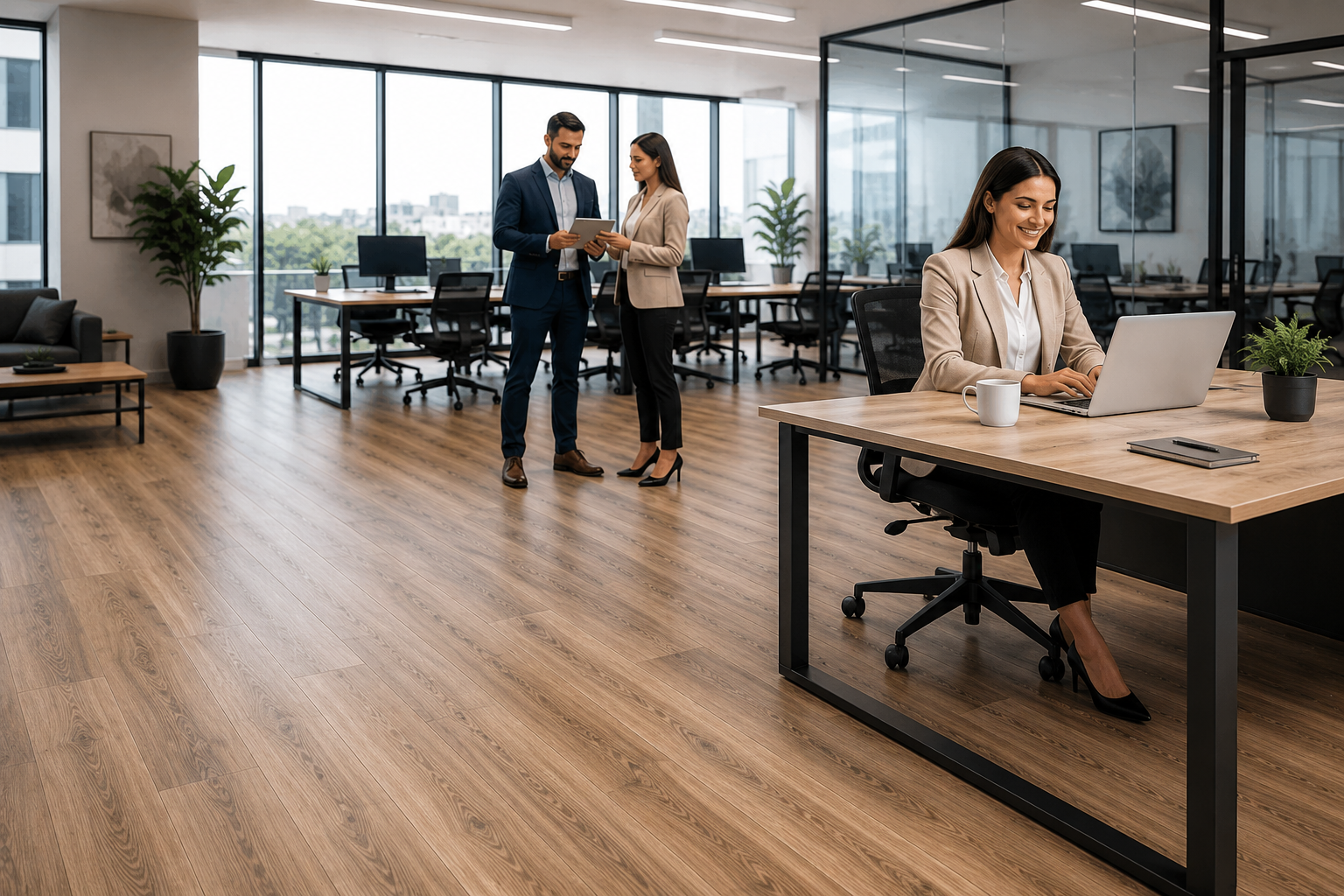 Modern office with stylish laminate flooring in Pretoria Gauteng