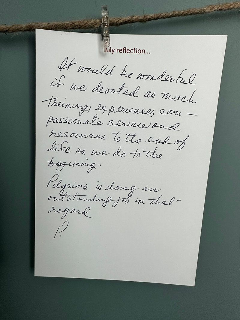 My reflections... a hand written message