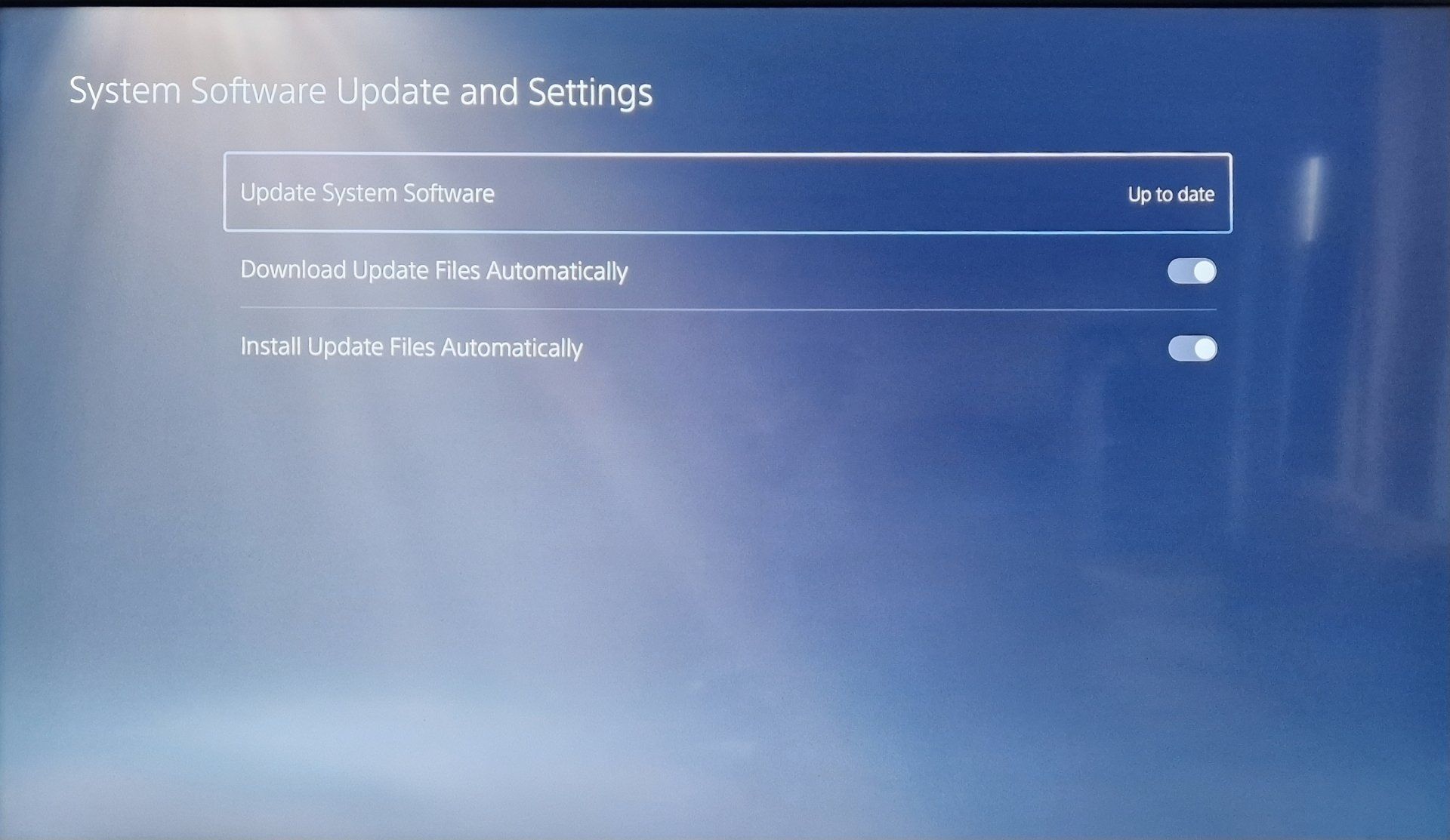 PS5 System Software Update