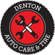 A logo for denton auto care and tire