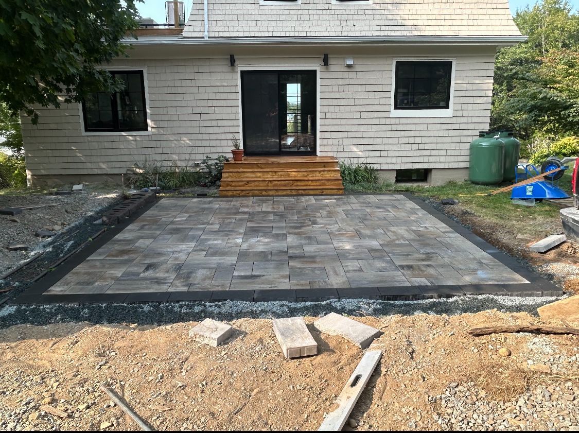 Interlocking paver patio and outdoor living space in Halifax Nova Scotia