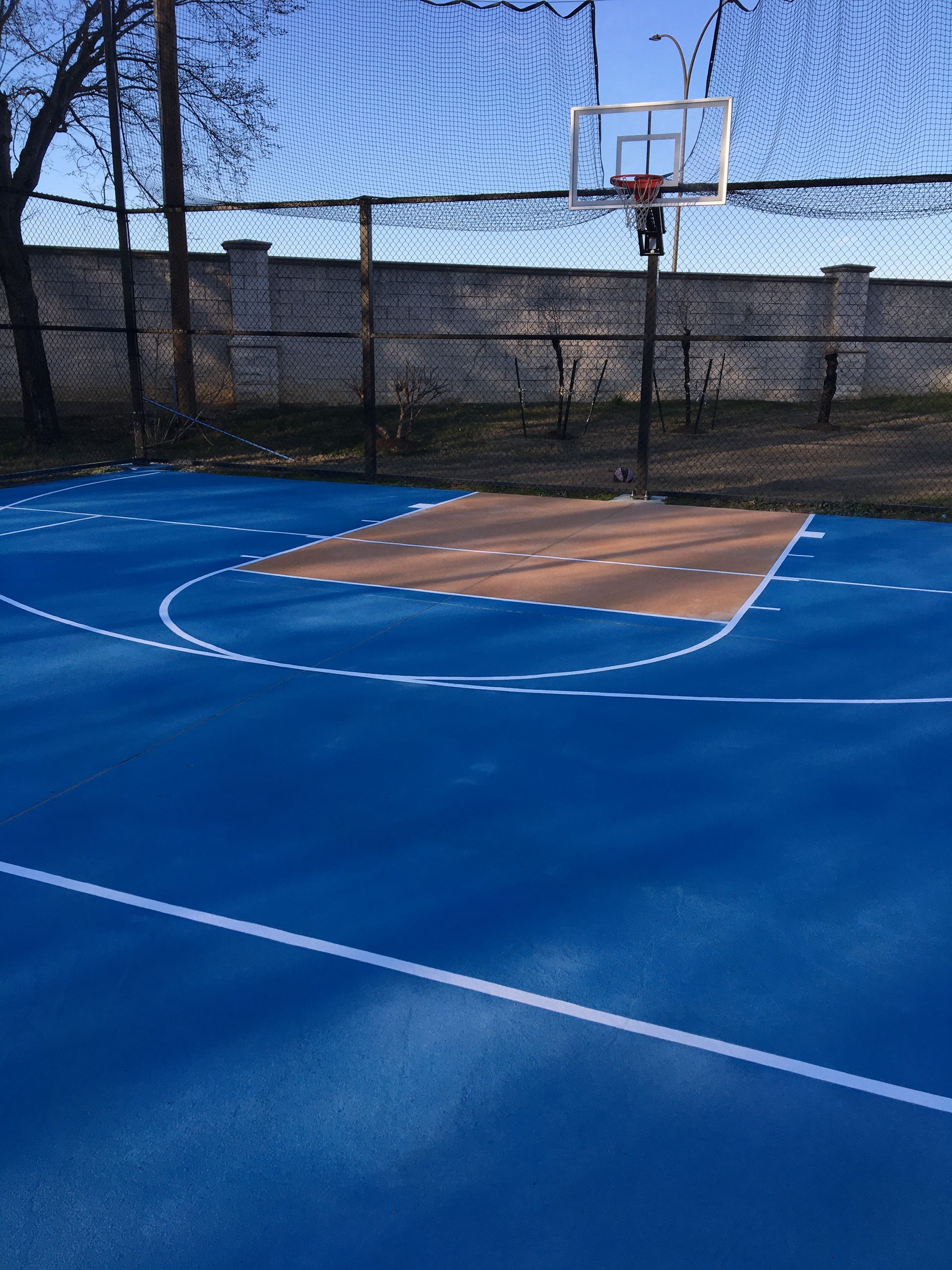 Basketball court after restoration