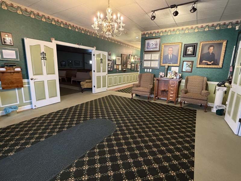 Interior and exterior photos of Cheatham County Funeral Home