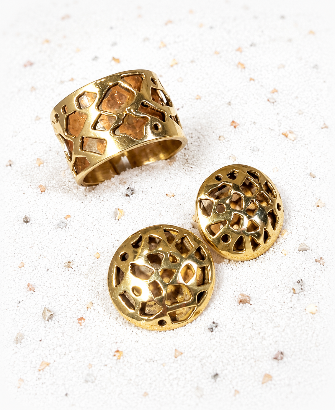 Ring en oorbellen van brons en koper - YK Art
