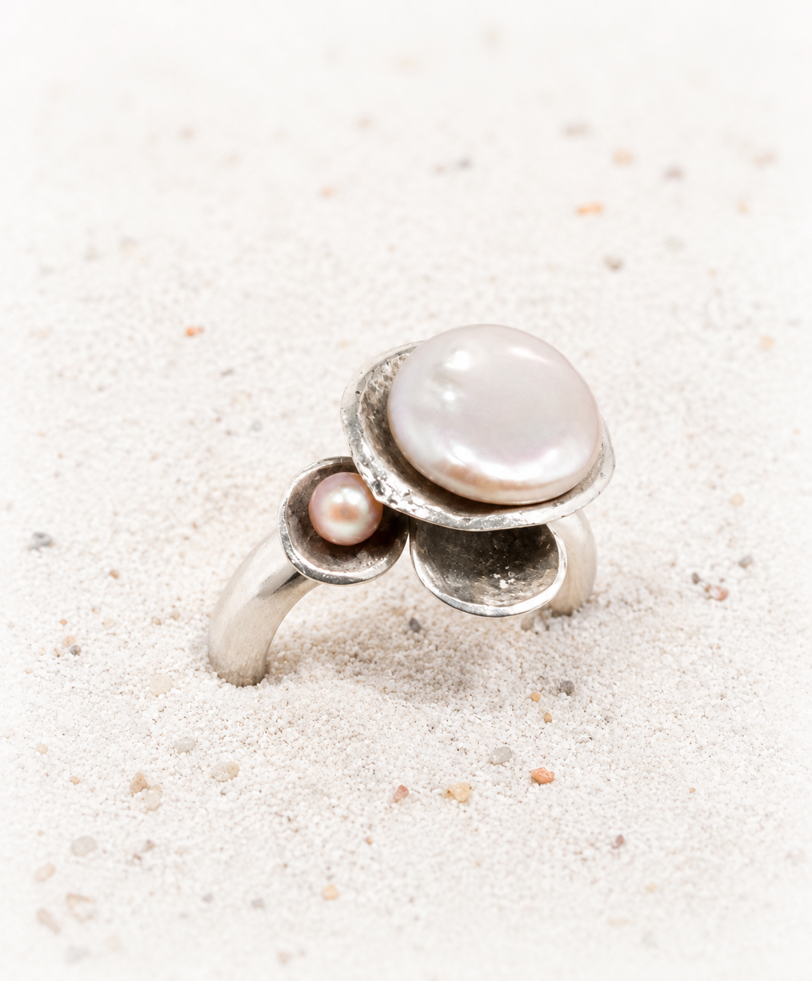 Ring van zilver met parel - YK Art