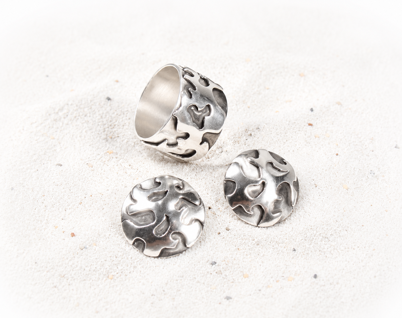 Ring en oorbellen van zilver - YK Art