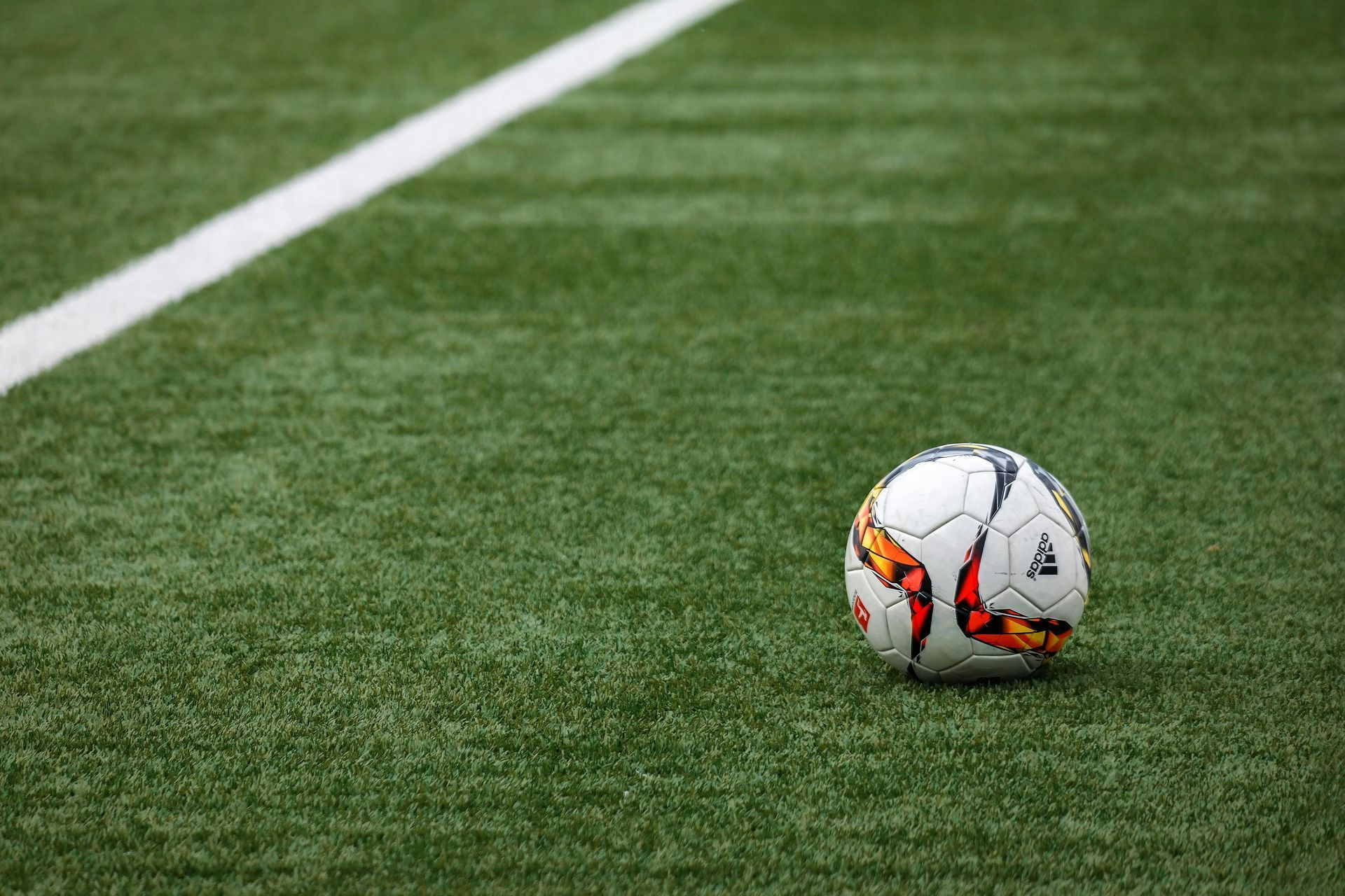 Soccer ball on a soccer field