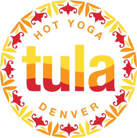 A logo for a hot yoga studio in denver